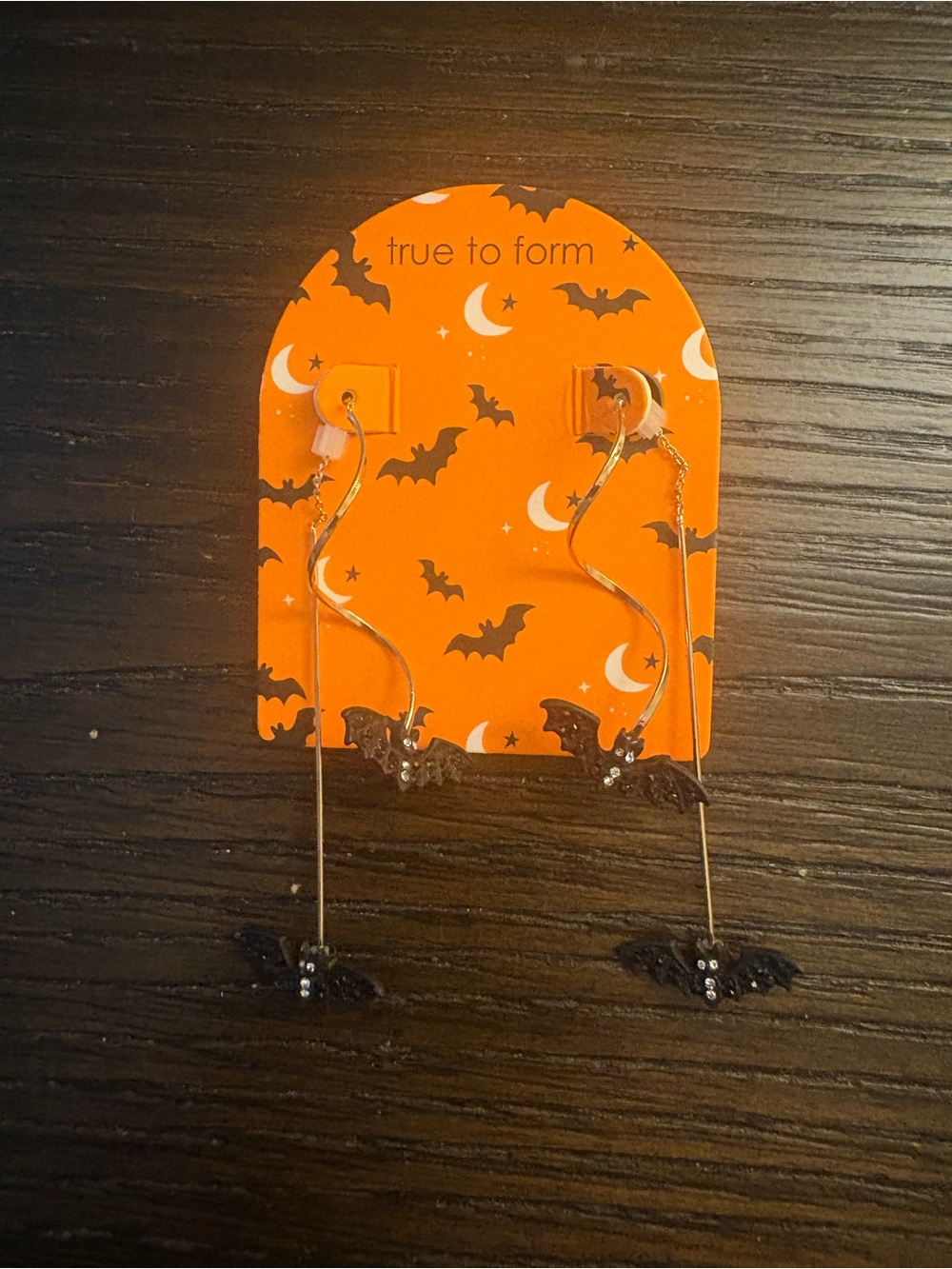 NEW True to Form Black Bat Earrings